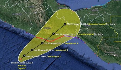 Agatha Evolucion A Hurac N Y Amenaza Con Golpear Al Sur De M Xico