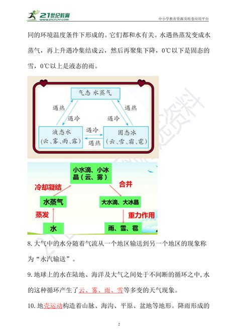 新大象版科学六年级上册第二单元知识点总结练习 21世纪教育网