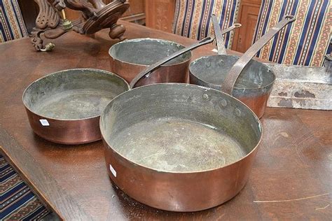 French Copper Saucepan Set Antique Copper Metalware