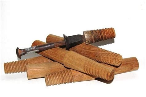 wood insulator pegs wood dowels iron dowel SET OF 6