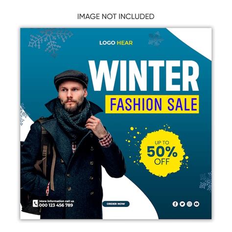 Premium PSD | Winter clothes sale social media design instagram facebook