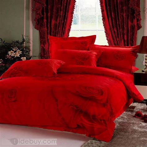 Rose Flowerlyric Red Rose Cotton 4 Piece Full Queen King Size Duvet