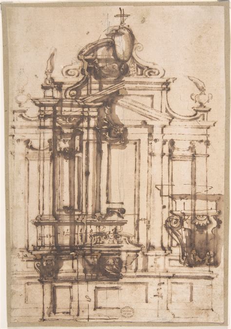 Anonymous Italian 16th Century Architectural Drawing The