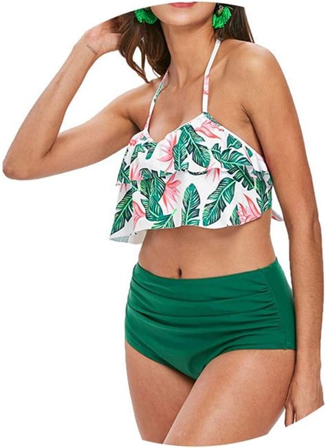 Amazon Wanyesta Sexy Women Swimwear High Waist Bikini Plus Size Xl Swimsuit Beach Bathing