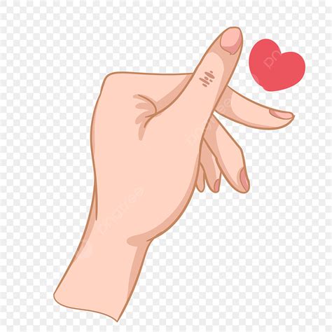 Love Gesture Png Image Hand Drawn Love Gesture Contrast Gesture Red