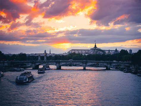 Seine River and Grand Palais at sunset · Free Stock Photo