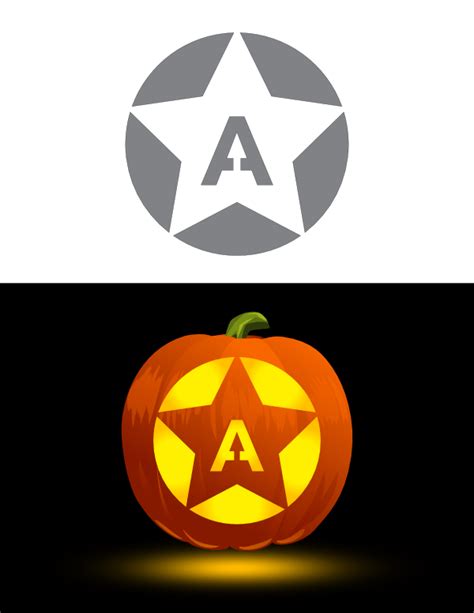 Printable Star Letter A Pumpkin Stencil