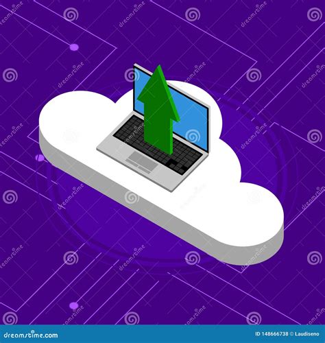 Ordenador Port Til Que Carga A Un Icono Computacional De La Nube D