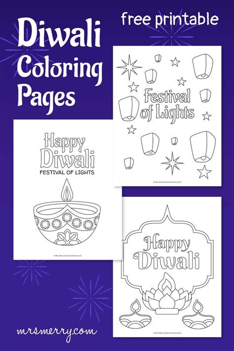 Happy Diwali Coloring Pages Printable | Mrs. Merry | Happy diwali ...