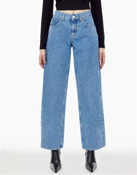 Широкие джинсы Loose straight с заниженной талией GJN028838-1 купить по ...