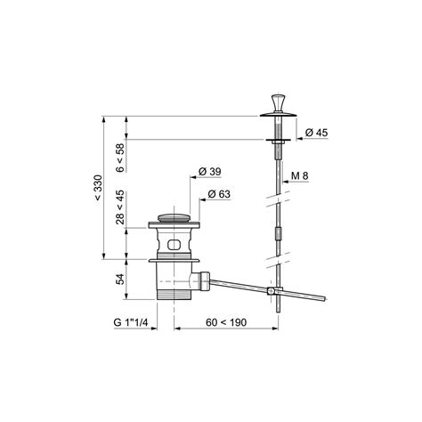 Bonde De Lavabo Fermeture Tirette En Laiton Chrom Manubricole