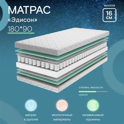 Матрас Ramelka Mattress Эдисон, Независимые пружины, 90 - купить по ...