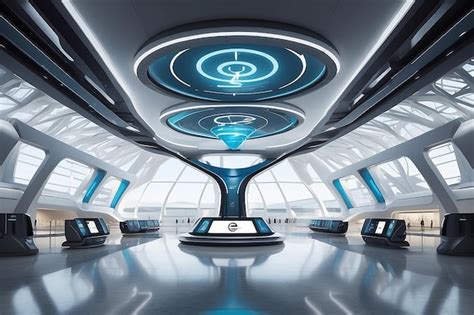 Premium Photo Futuristic Airport Terminal Mockup Seamlessly Integrate