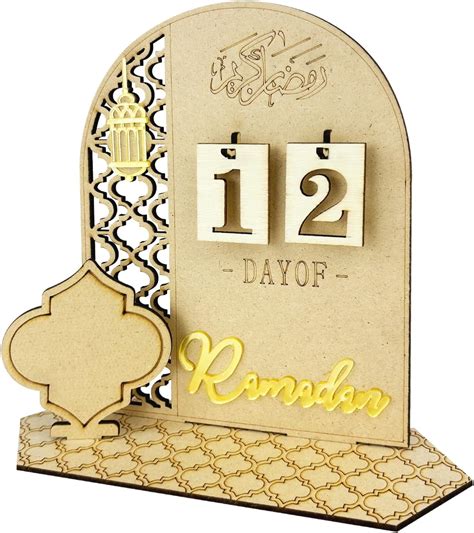 Cnmtcco Ramadan Advent Calendar Wooden Countdown Calendars Decor For