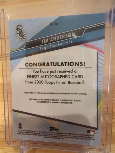 Topps Finest Green Wave Refractor Tim Anderson Auto Chicago