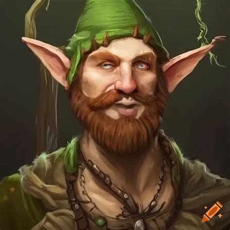 Gnome Druid Character With Green Hat And Beard In Dnd Setting On Craiyon