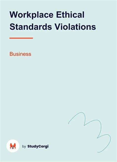 Workplace Ethical Standards Violations Free Essay Example