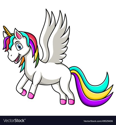 Cartoon rainbow unicorn Royalty Free Vector Image