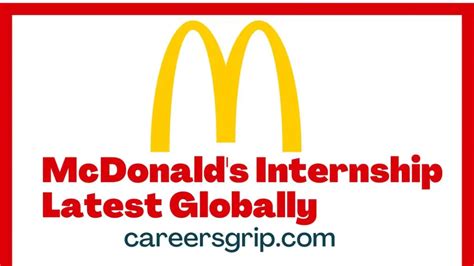 Mcdonald S Internship Latest Globally Careers Grip