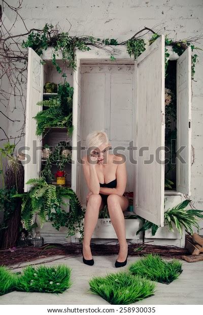 Naked Blond Woman Sitting Her Closet Stock Photo Shutterstock