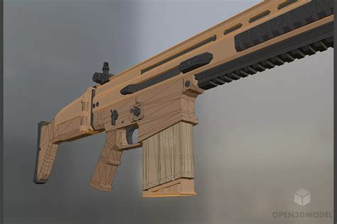 Scar Fn Gun Gaming Assets Free D Model Blend C D Dae Fbx