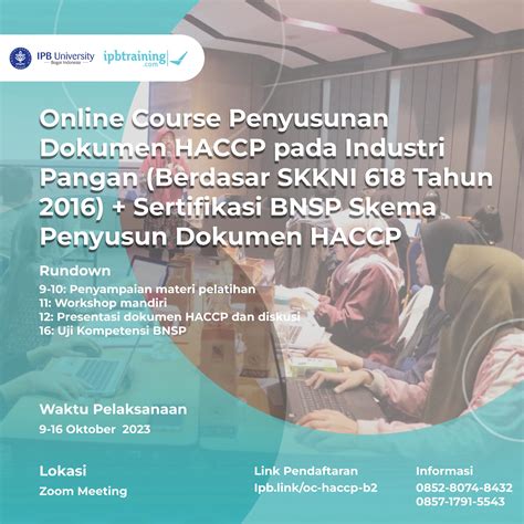 Ipb Training Online Course Penyusunan Dokumen Haccp Pada Industri