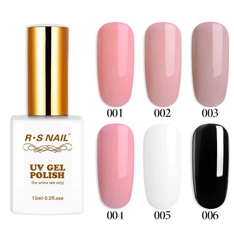 Aliexpress Buy RS Nail Ml Rubber Base Coat Series Nude UV Color Gel Nail Polish Set