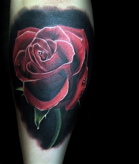 Natural Looking Colored Forearm Tattoo Of Realistic Red Rose