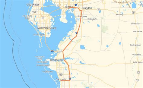 Distance from Tampa to Sarasota