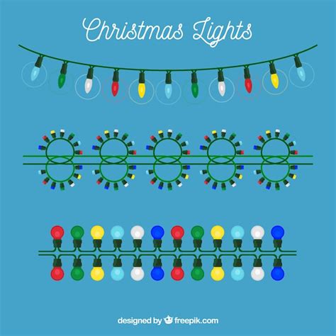 Pack de diferentes luces navideñas Vector Gratis