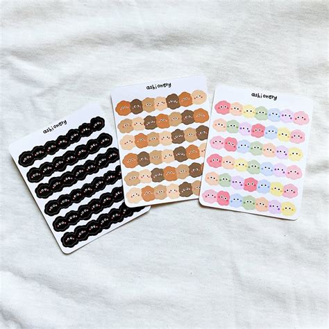 Lined puffy blob stickers | Ashionery