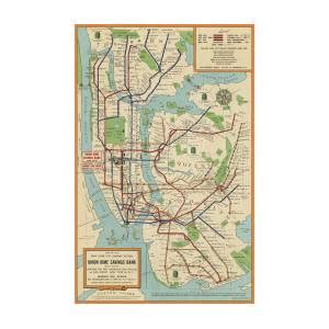 Antique Map Of New York City By Currier And Ives Circa 1877 Art Print