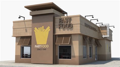 3D Fast Food Restaurant Building TurboSquid 1521238