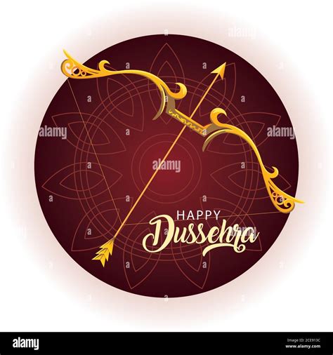 Traditional Bow And Arrow For Hindu Festival Happy Dussehra Vector