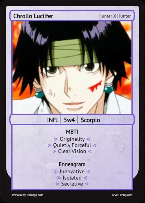 Chrollo Lucilfer Enneagram Mbti Personality Type Level Life Up