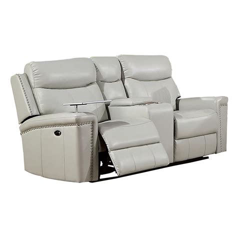 Benjara Bm In Flo Power Usb Nailhead Faux Leather Recliner