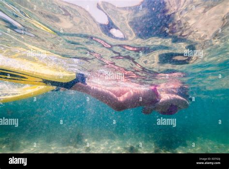 Woman Swimming Underwater Bikini Hi Res Stock Photography And Images