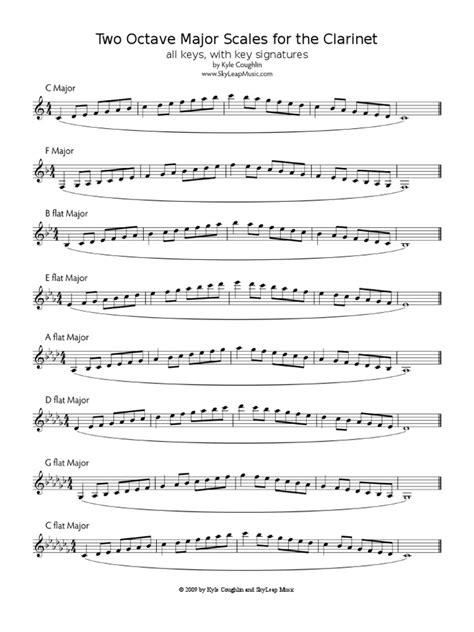 Major And Minor Scales For Clarinet