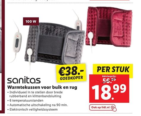 Sanitas Warmtekussen Voor Buik En Rug Aanbieding Bij Lidl