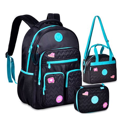 Mochila De Costas Lancheira Estojo Luluca Preto Lulike Shopee Brasil