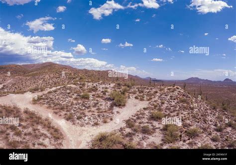 An Aerial Shot Of The Hohokam Ruins In The Native American Ruins In