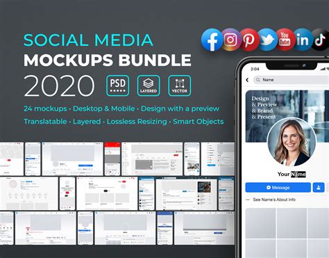 Social Media Profile Mockups Bundle 2020 Template On Behance