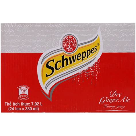 Dry Ginger Ale schweppes soda gừng 330ml x 24 lon Nước có ga