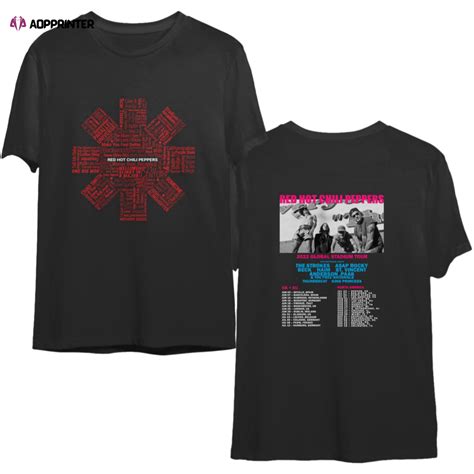 Red Hot Chili Peppers World Tour Shirt Red Hot Chili Peppers Shirt Rhcp Shirt Aopprinter