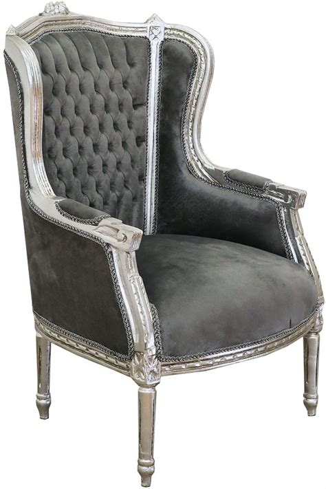 Berg Re Style Louis Xvi En H Tre Argent Et Velours Gris Turgot