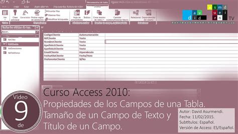 Curso Access 2010 Propiedades de los Campos Tamaño de un Campo de