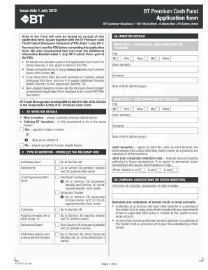 Fillable Online Bt Premium Cash Fund Application Form Pdf Kb