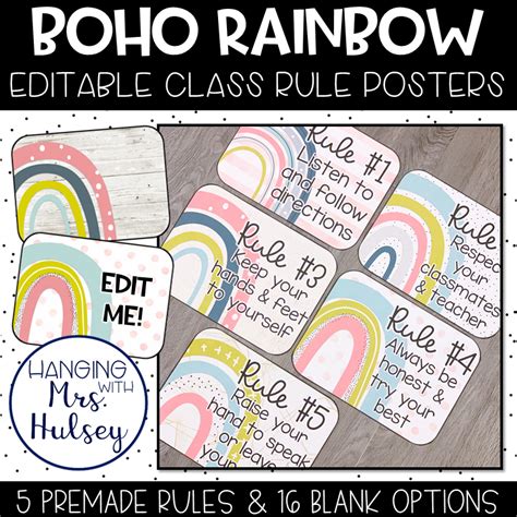 Boho Rainbow Class Rules My Wordpress