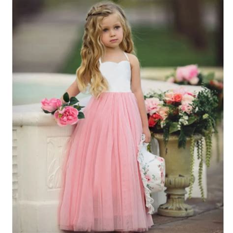 Pink floor length teen Tutu dress girl gown party dress fairy costume ...