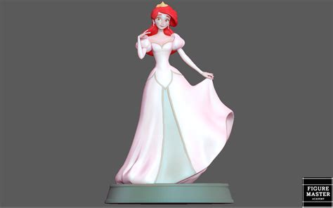 3D file ARIEL LITTLE MERMAID WEDDING DRESS DISNEY ANIMATION princess 3d ...